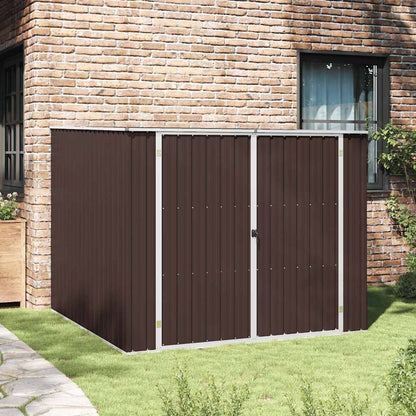 vidaXL Garden Shed Brown 195x198x159 cm Galvanised Steel