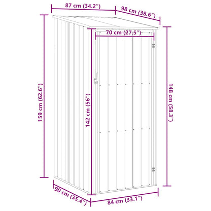 vidaXL Garden Shed Anthracite 87x98x159 cm Galvanised Steel