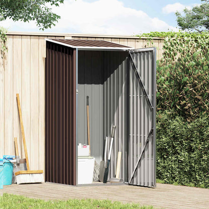 vidaXL Garden Shed Brown 87x98x159 cm Galvanised Steel