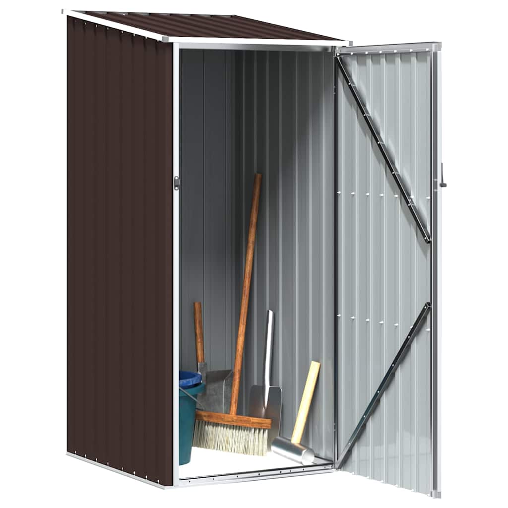 vidaXL Garden Shed Brown 87x98x159 cm Galvanised Steel