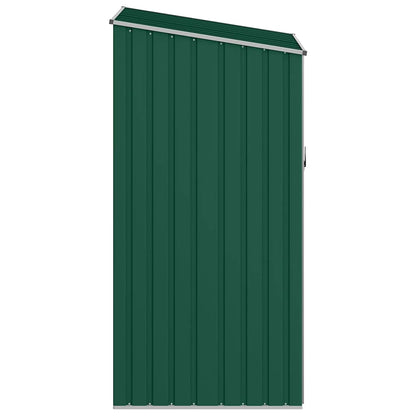 46293 vidaXL Garden Firewood Shed Green 245x98x159 cm Galvanised Steel