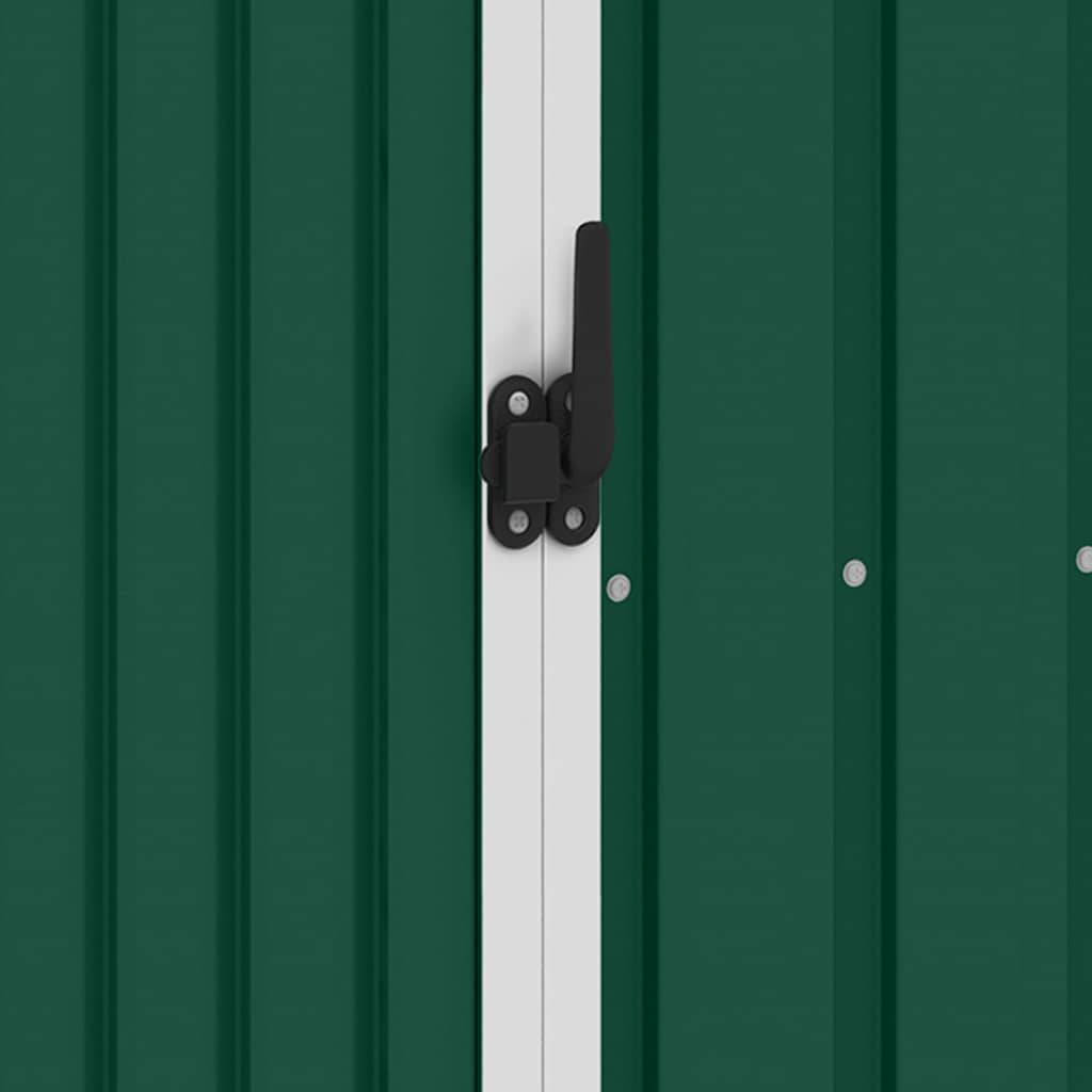 46293 vidaXL Garden Firewood Shed Green 245x98x159 cm Galvanised Steel