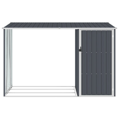 vidaXL Garden Firewood Shed Anthracite 245x98x159 cm Galvanised Steel