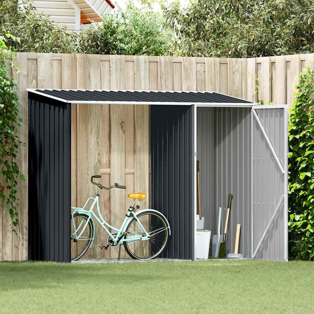 vidaXL Garden Shed | Anthracite | Galvanised Steel | Medium | Garden Shed