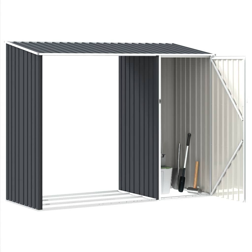 vidaXL Garden Shed | Anthracite | Galvanised Steel | Medium | Garden Shed