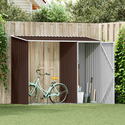 vidaXL Garden Shed | Brown | Galvanised Steel | Large | Garden Shed