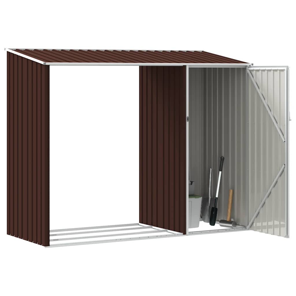 vidaXL Garden Shed | Brown | Galvanised Steel | Large | Garden Shed