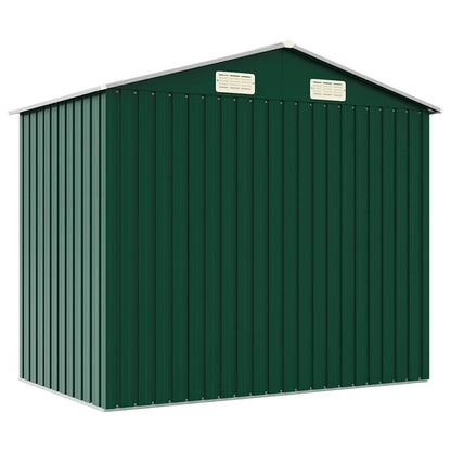 vidaXL Garden Shed Green 205x129x183 cm Galvanised Steel