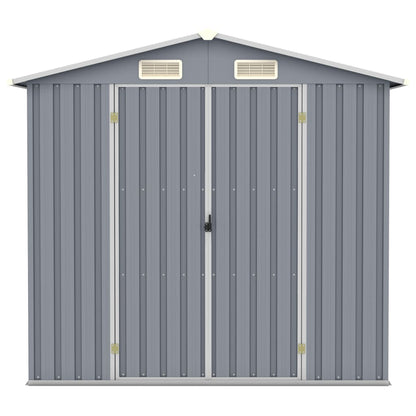 vidaXL Garden Shed Grey 205x129x183 cm Galvanised Steel