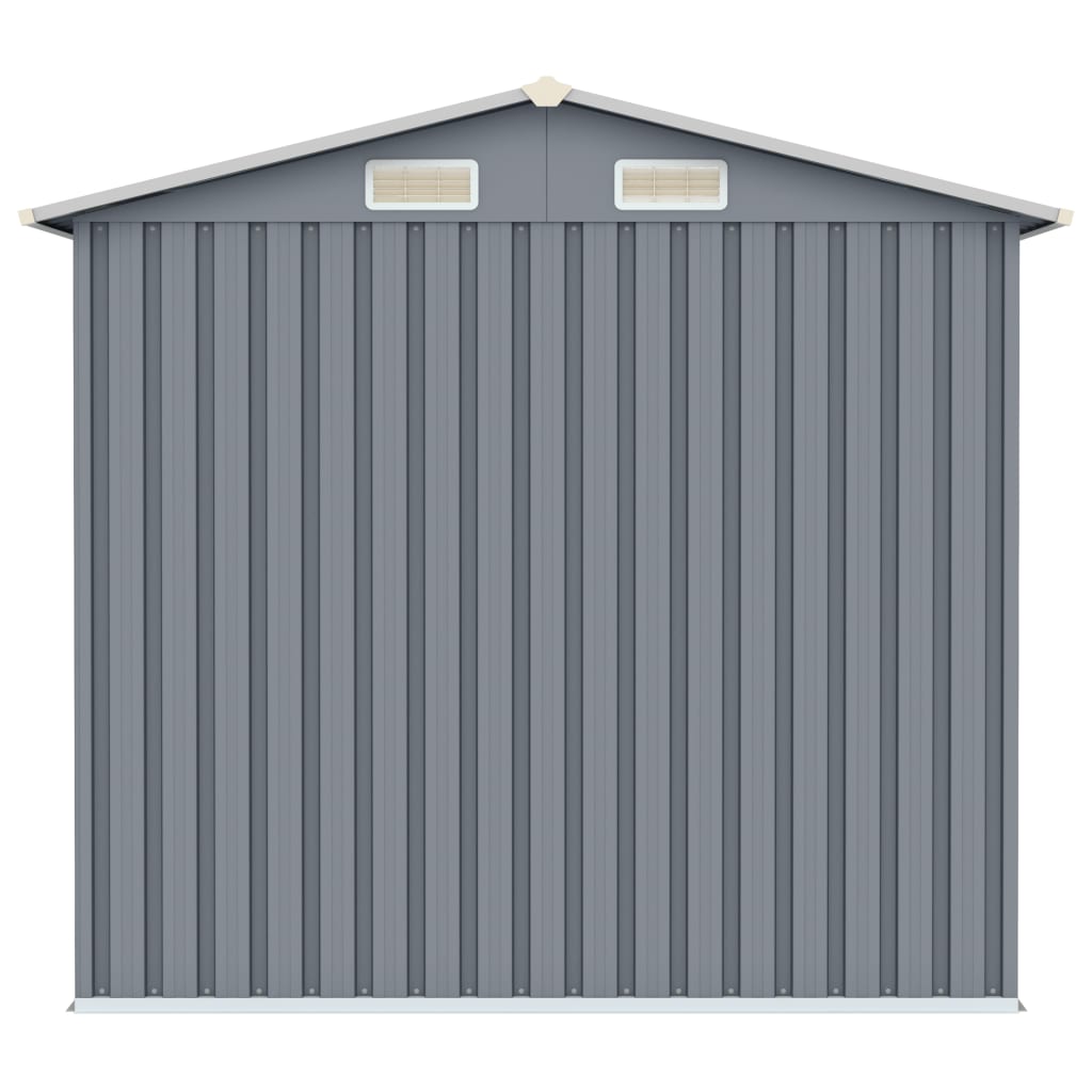 vidaXL Garden Shed Grey 205x129x183 cm Galvanised Steel