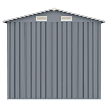 vidaXL Garden Shed Grey 205x129x183 cm Galvanised Steel