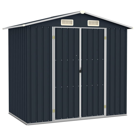 46299 vidaXL Garden Shed Anthracite 205x129x183 cm Galvanised Steel