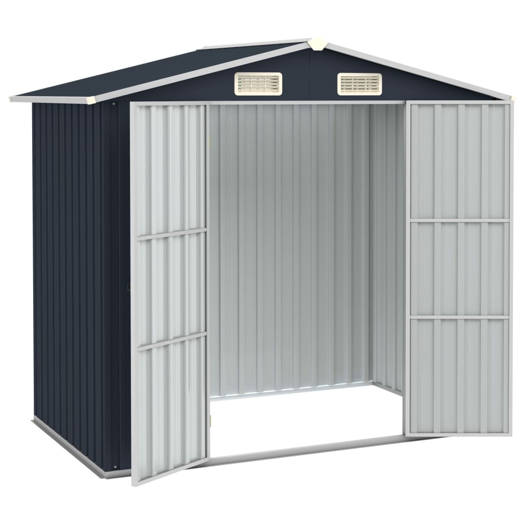 vidaXL Garden Shed Anthracite 205x129x183 cm Galvanised Steel