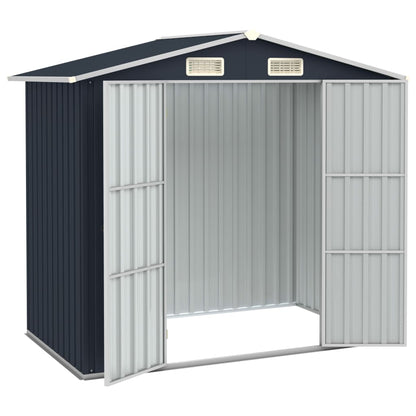 vidaXL Garden Shed Anthracite 205x129x183 cm Galvanised Steel