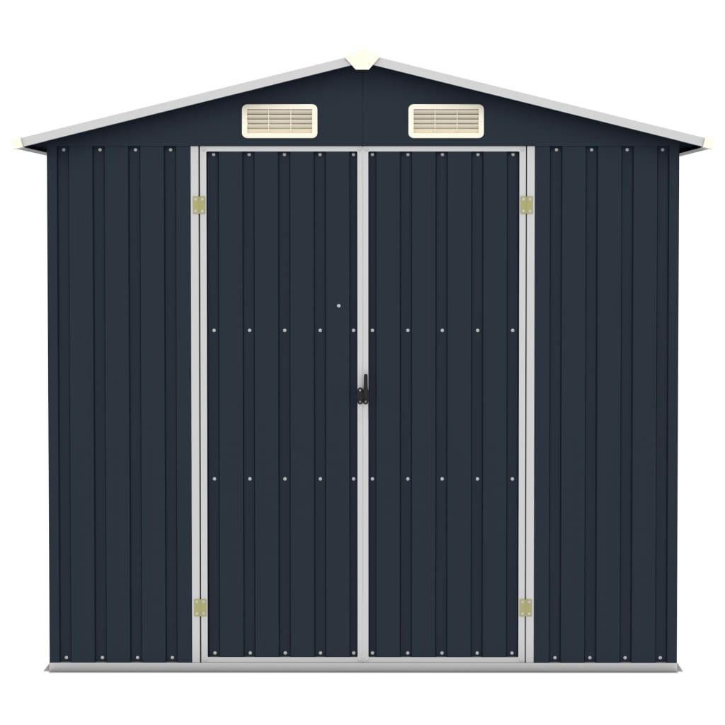 vidaXL Garden Shed Anthracite 205x129x183 cm Galvanised Steel