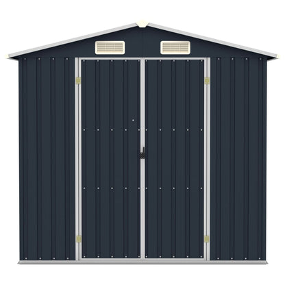 vidaXL Garden Shed Anthracite 205x129x183 cm Galvanised Steel