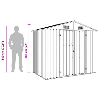 vidaXL Garden Shed Anthracite 205x129x183 cm Galvanised Steel