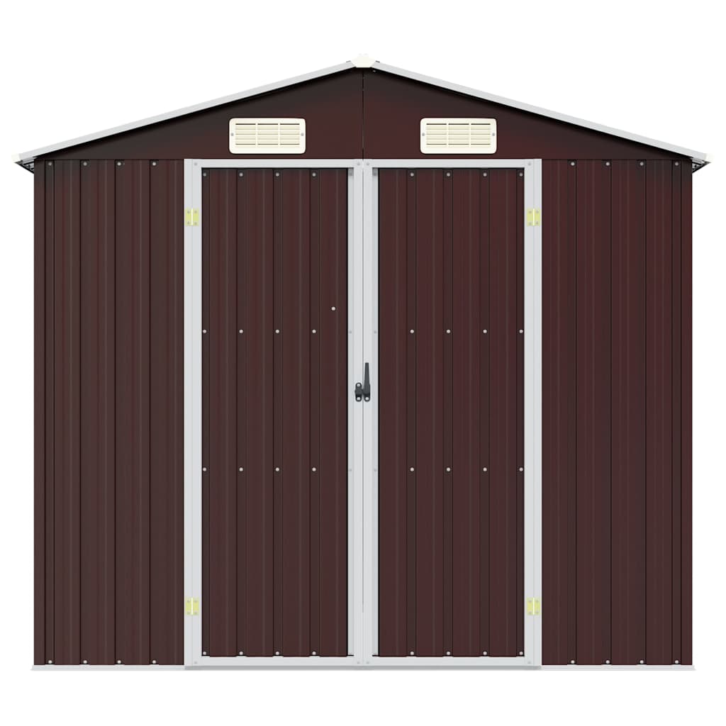 vidaXL Garden Shed Brown 205x129x183 cm Galvanised Steel