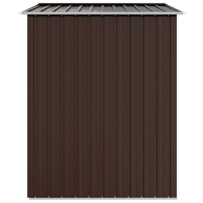 vidaXL Garden Shed Brown 205x129x183 cm Galvanised Steel