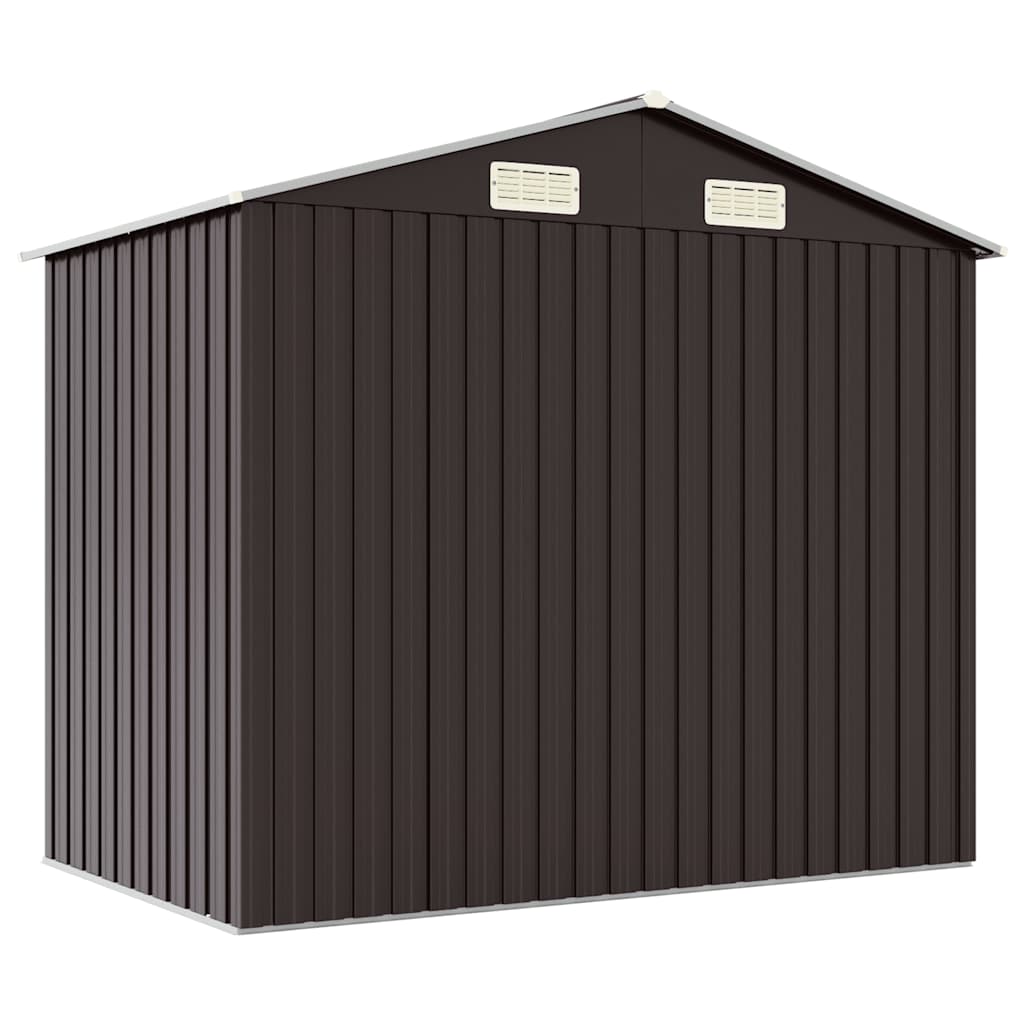 vidaXL Garden Shed Brown 205x129x183 cm Galvanised Steel