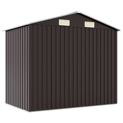 46300 vidaXL Garden Shed Brown 205x129x183 cm Galvanised Steel