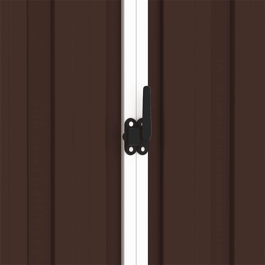 vidaXL Garden Shed Brown 205x129x183 cm Galvanised Steel