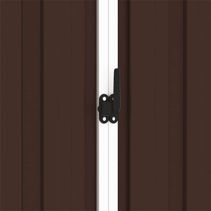 vidaXL Garden Shed Brown 205x129x183 cm Galvanised Steel