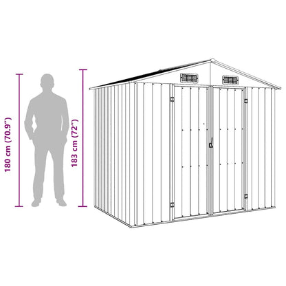 vidaXL Garden Shed Brown 205x129x183 cm Galvanised Steel