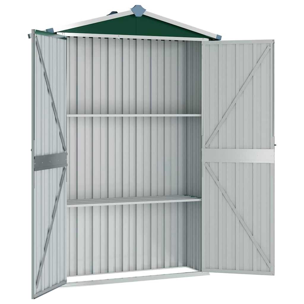 vidaXL Garden Shed Green 116x45x175 cm Galvanised Steel