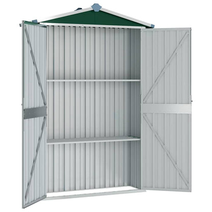 vidaXL Garden Shed Green 116x45x175 cm Galvanised Steel