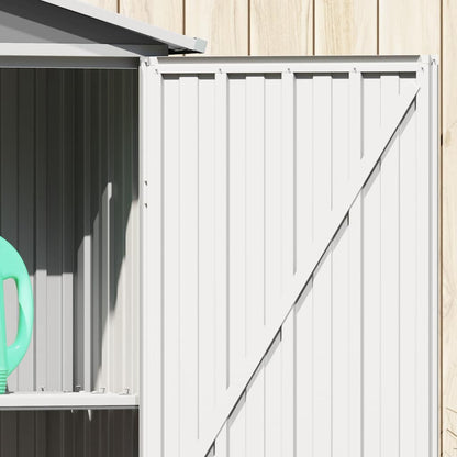 vidaXL Garden Shed Grey 116x45x175 cm Galvanised Steel