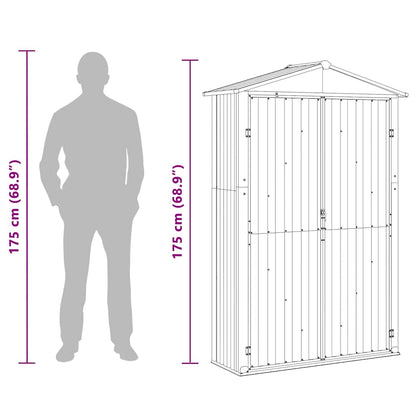 vidaXL Garden Shed Anthracite 116x45x175 cm Galvanised Steel