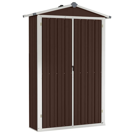 vidaXL Garden Shed Brown 116x45x175 cm Galvanised Steel