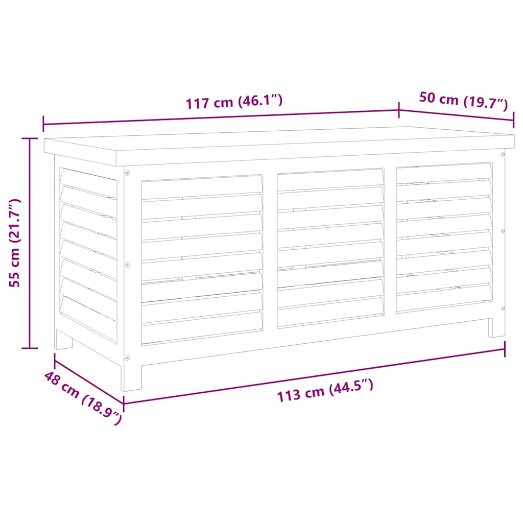 vidaXL Storage Box | Natural wood, Black