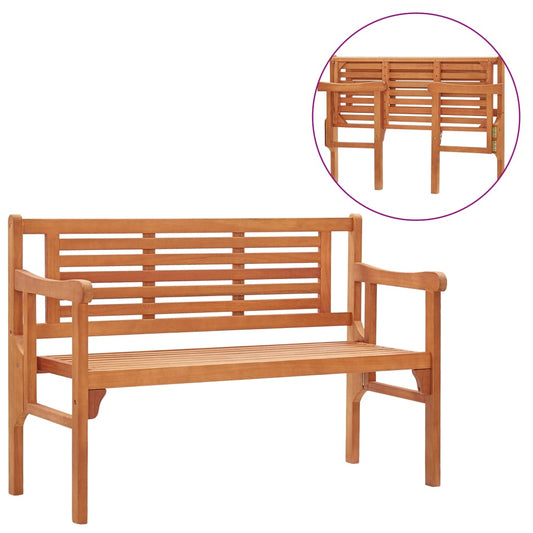 vidaXL Foldable Bench | Natural | Solid eucalyptus wood | 120 cm |  Foldable