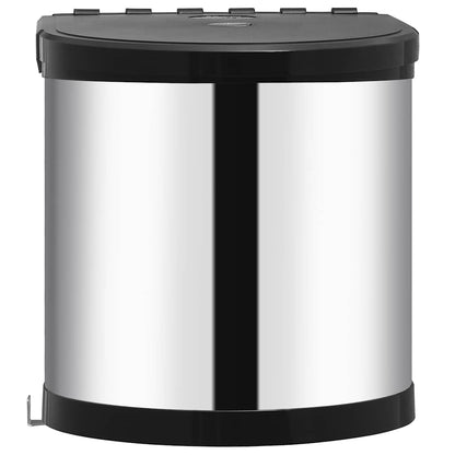 vidaXL Kitchen Built-in Dust Bin Stainless Steel 8 L