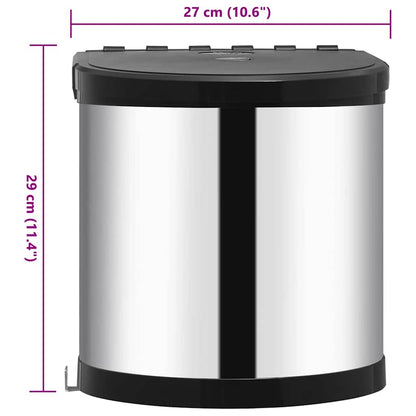 51171 vidaXL Kitchen Built-in Dust Bin Stainless Steel 8 L