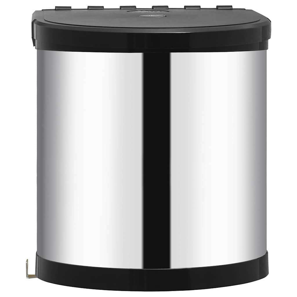 51172 vidaXL Kitchen Built-in Dust Bin Stainless Steel 12 L