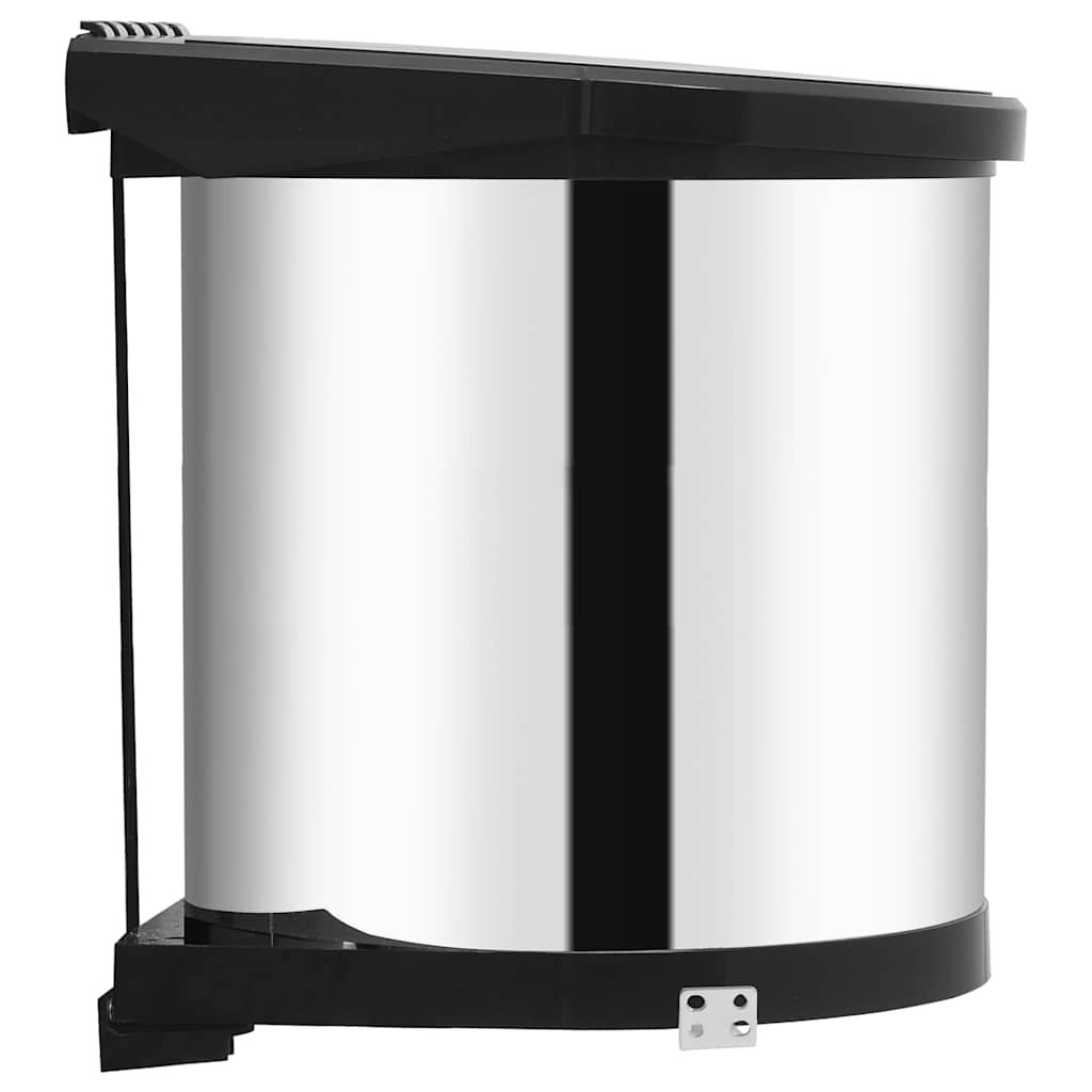 51172 vidaXL Kitchen Built-in Dust Bin Stainless Steel 12 L