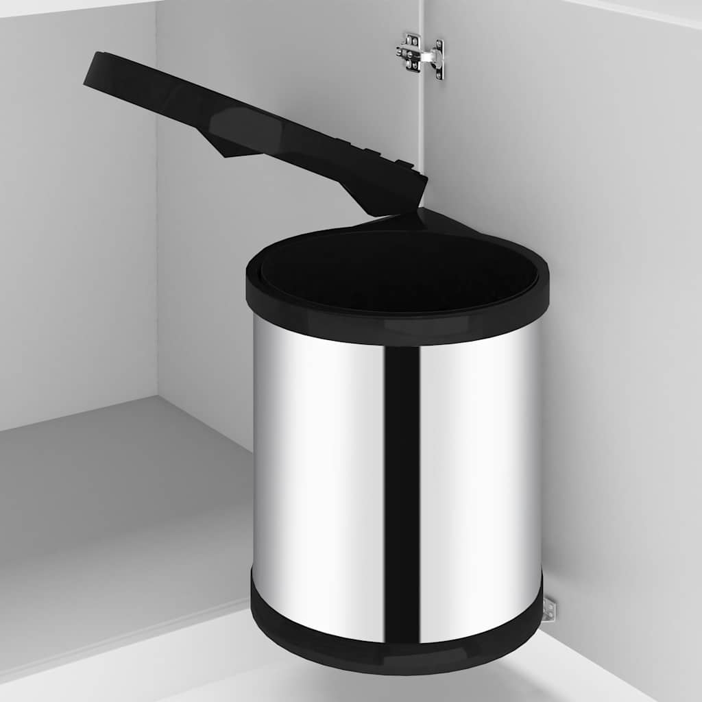 51172 vidaXL Kitchen Built-in Dust Bin Stainless Steel 12 L