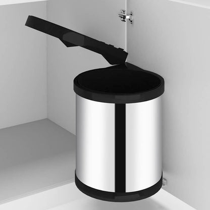 51172 vidaXL Kitchen Built-in Dust Bin Stainless Steel 12 L