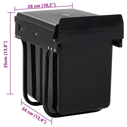 vidaXL Kitchen Cupboard Pull-out Dustbin Soft-Close 20 L