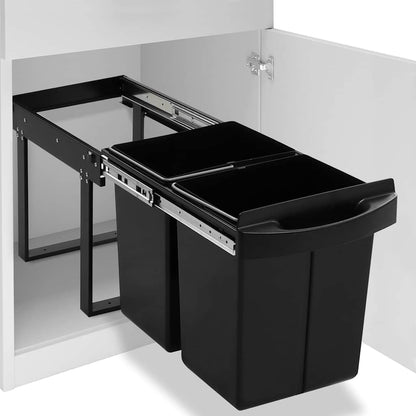 51181 vidaXL Kitchen Cupboard Pull-out Dustbin Soft-Close 48 L