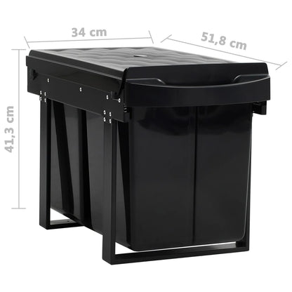 vidaXL Kitchen Cupboard Pull-out Dustbin Soft-Close 48 L