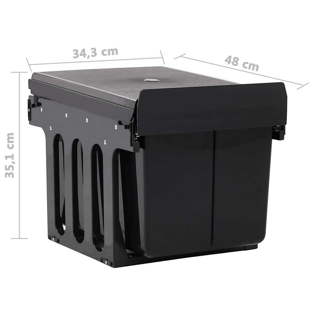 vidaXL Kitchen Cupboard Pull-out Dustbin Soft-Close 48 L