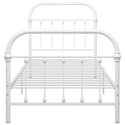 284492 vidaXL Bed Frame without Mattress White Metal 90x200 cm