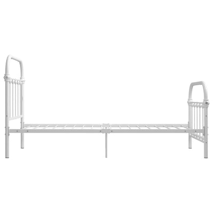 284492 vidaXL Bed Frame without Mattress White Metal 90x200 cm