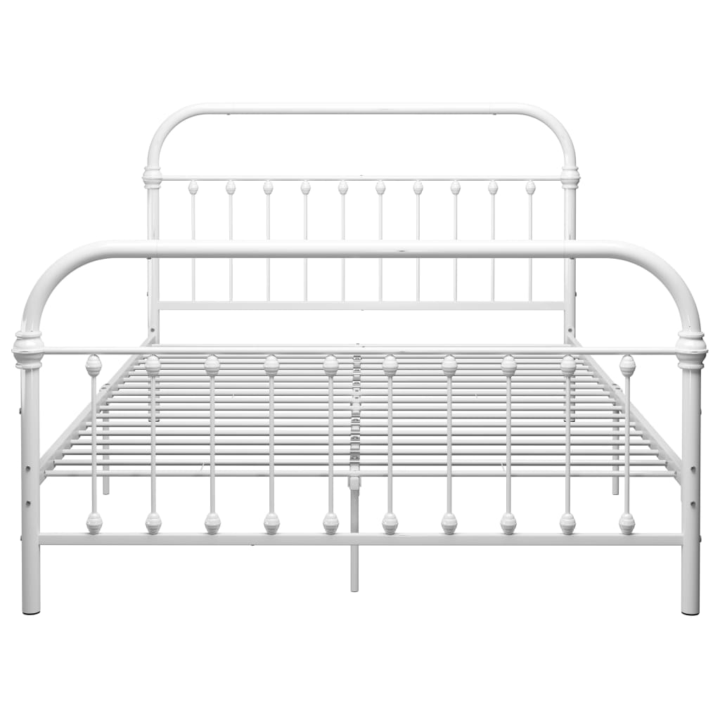 284494 vidaXL Bed Frame without Mattress White Metal 120x200 cm