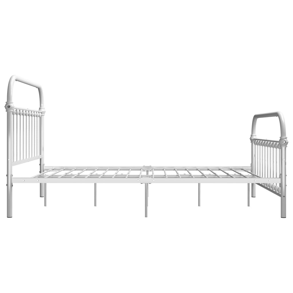 284494 vidaXL Bed Frame without Mattress White Metal 120x200 cm