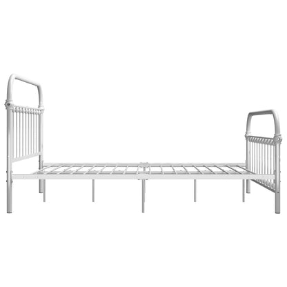 284494 vidaXL Bed Frame without Mattress White Metal 120x200 cm